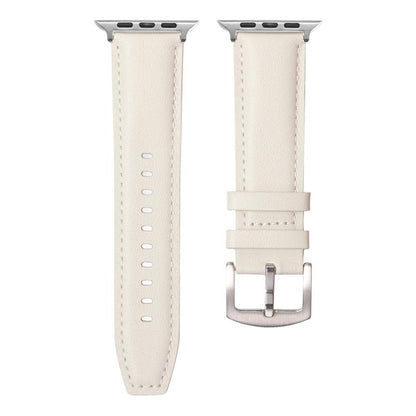 For Apple Watch 46mm / 49mm / 45mm / 44mm Kalebol Plain Genuine Leather Watch Band(White) by Kalebol