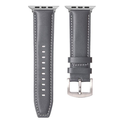 For Apple Watch 46mm / 49mm / 45mm / 44mm Kalebol Plain Genuine Leather Watch Band(Grey) by Kalebol