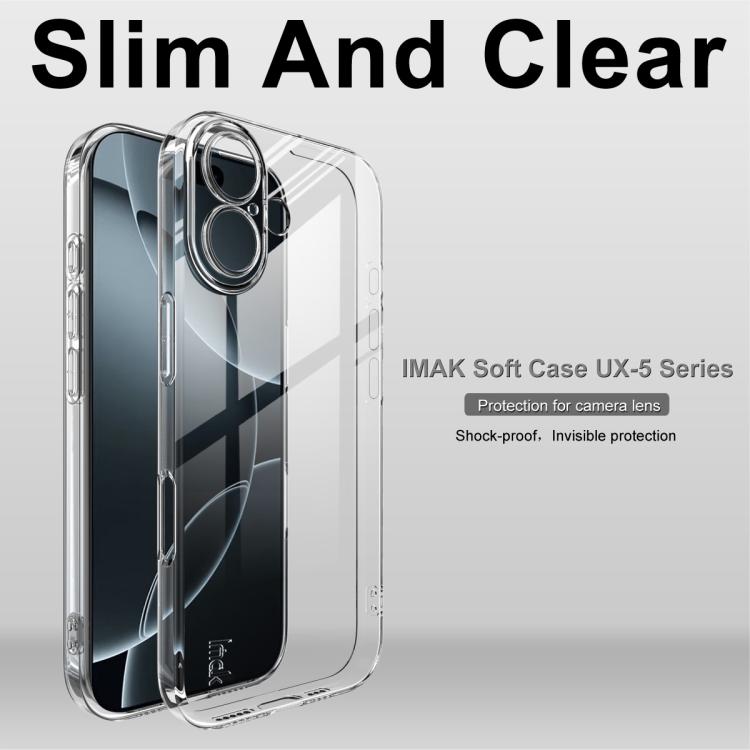 For iPhone 17 imak UX-5 Series Super Slim Transparent Shockproof TPU Protective Case(Transparent) by imak