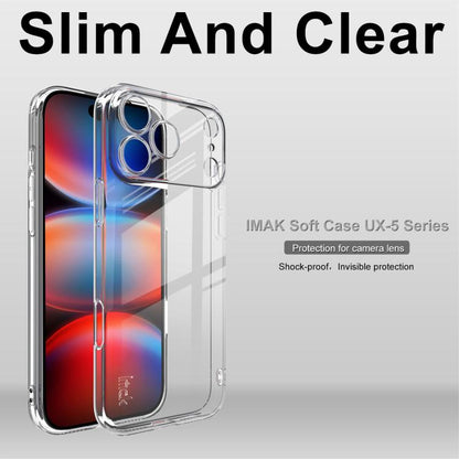 For iPhone 17 Pro Max imak UX-5 Series Super Slim Transparent Shockproof TPU Protective Case(Transparent) by imak
