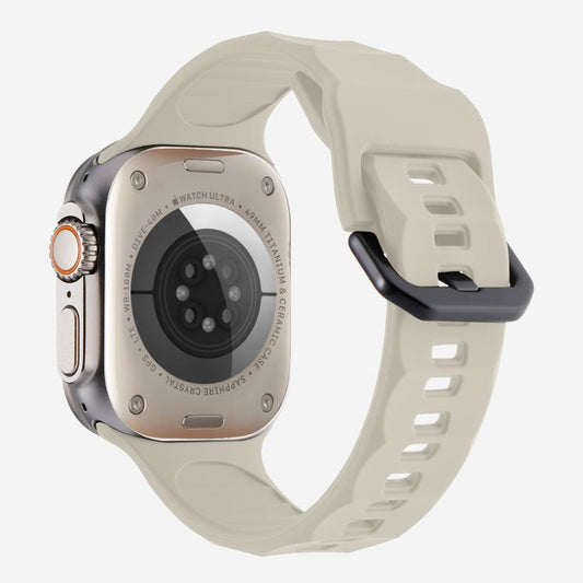 For Apple Watch 46mm / 49mm / 45mm / 44mm Kalebol Ripple Sports Silicone Strap(Starlight) by Kalebol