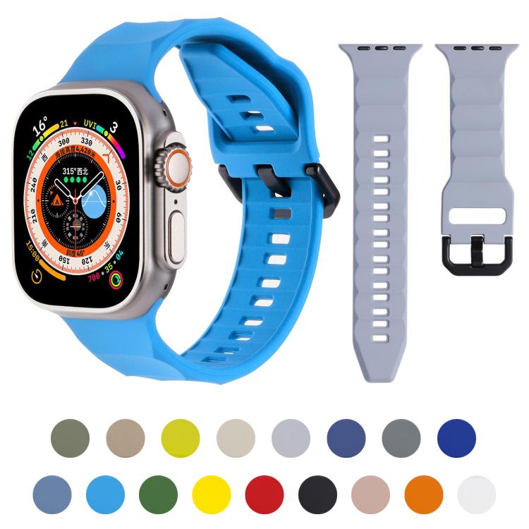 For Apple Watch 46mm / 49mm / 45mm / 44mm Kalebol Ripple Sports Silicone Strap(Army Green) by Kalebol