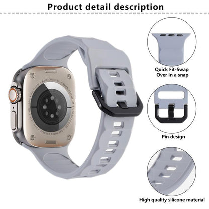 For Apple Watch 46mm / 49mm / 45mm / 44mm Kalebol Ripple Sports Silicone Strap(Starlight) by Kalebol