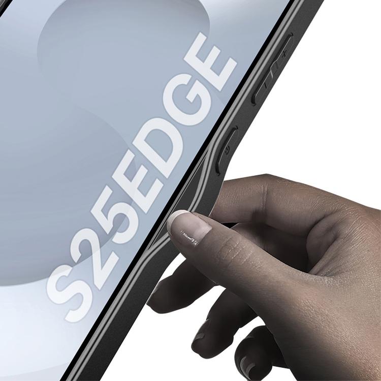 For Samsung Galaxy S25 Edge 5G GKK Metal Paint Skin Feel Leather Phone Case with Pen(Black) by GKK