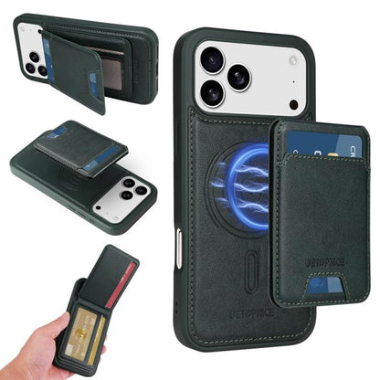 For iPhone 17 Pro Max BETOPNICE Vertical Flip Detachable MagSafe Wallet Phone Case(Green) by BETOPNICE