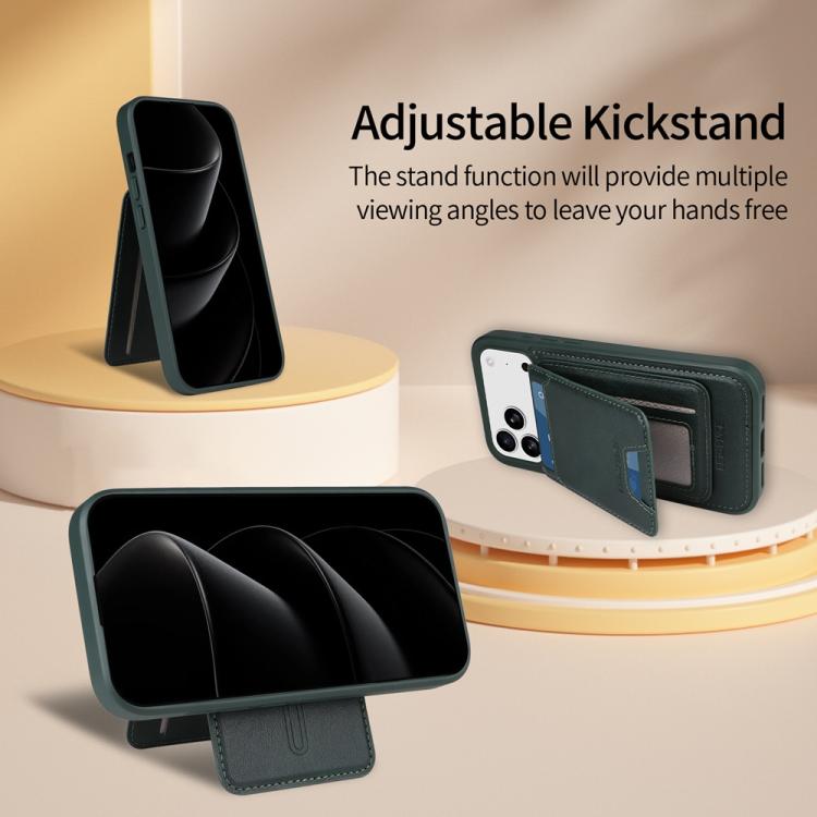 For iPhone 17 Pro Max BETOPNICE Vertical Flip Detachable MagSafe Wallet Phone Case(Green) by BETOPNICE