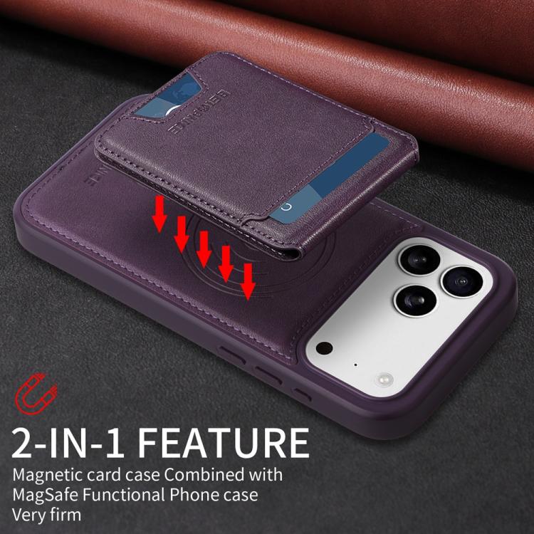 For iPhone 17 Pro Max BETOPNICE Vertical Flip Detachable MagSafe Wallet Phone Case(Purple) by BETOPNICE