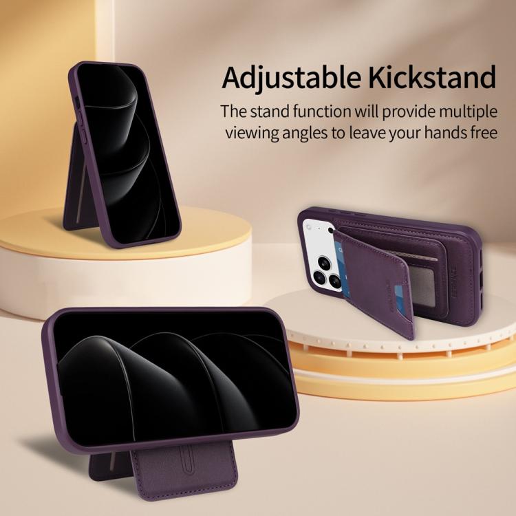 For iPhone 17 Pro Max BETOPNICE Vertical Flip Detachable MagSafe Wallet Phone Case(Purple) by BETOPNICE