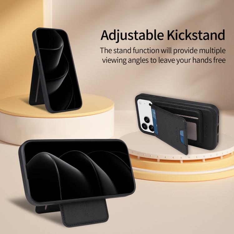 For iPhone 17 Pro Max BETOPNICE Vertical Flip Detachable MagSafe Wallet Phone Case(Black) by BETOPNICE