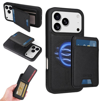 For iPhone 17 Pro BETOPNICE Vertical Flip Detachable MagSafe Wallet Phone Case(Black) by BETOPNICE