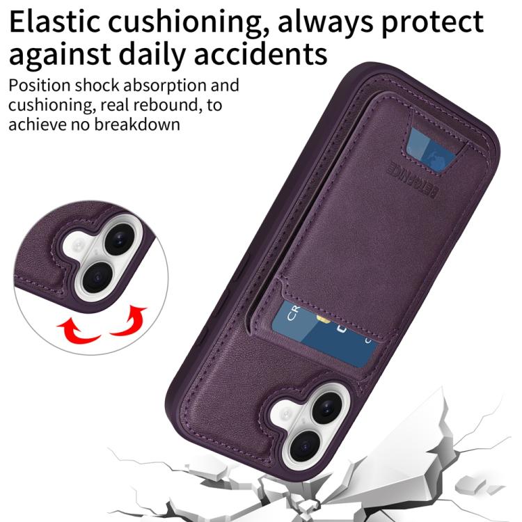 For iPhone 17 BETOPNICE Vertical Flip Detachable MagSafe Wallet Phone Case(Purple) by BETOPNICE