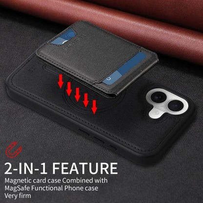 For iPhone 17 BETOPNICE Vertical Flip Detachable MagSafe Wallet Phone Case(Black) by BETOPNICE