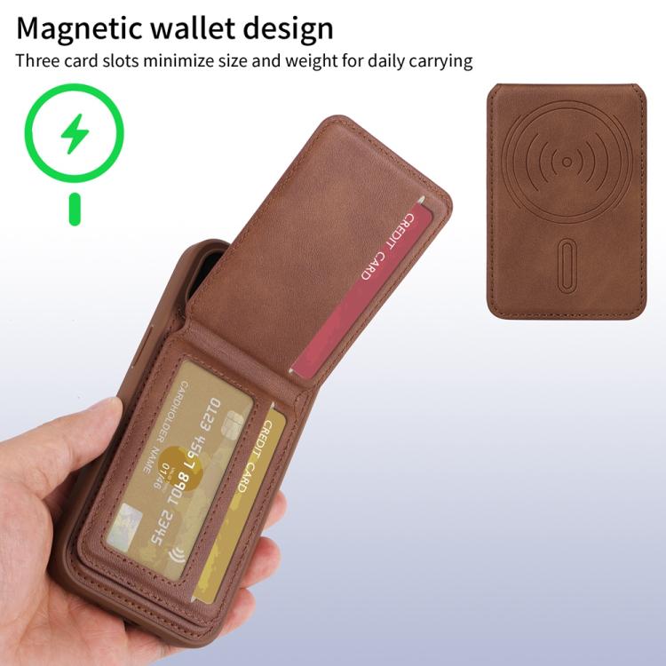 For iPhone 17 BETOPNICE Vertical Flip Detachable MagSafe Wallet Phone Case(Brown) by BETOPNICE