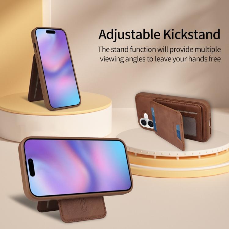 For iPhone 17 BETOPNICE Vertical Flip Detachable MagSafe Wallet Phone Case(Brown) by BETOPNICE