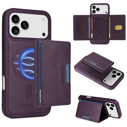 For iPhone 17 Pro Max BETOPNICE Horizontal Flip Detachable MagSafe Wallet Phone Case(Purple) by BETOPNICE