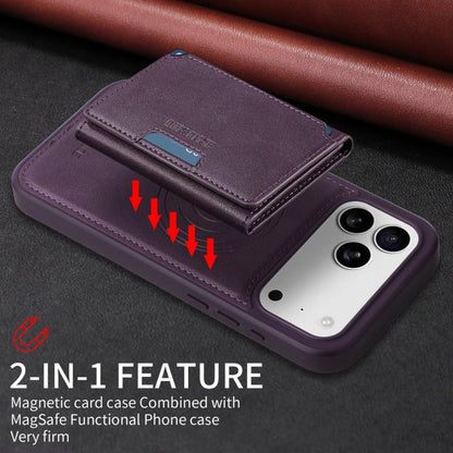 For iPhone 17 Pro Max BETOPNICE Horizontal Flip Detachable MagSafe Wallet Phone Case(Purple) by BETOPNICE