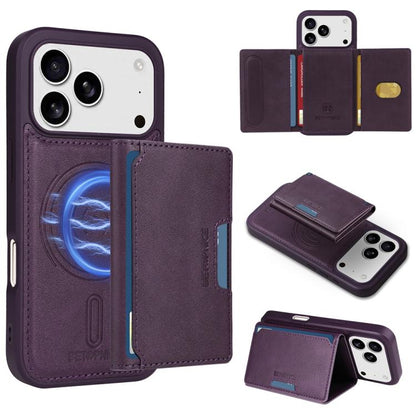 For iPhone 17 Pro BETOPNICE Horizontal Flip Detachable MagSafe Wallet Phone Case(Purple) by BETOPNICE