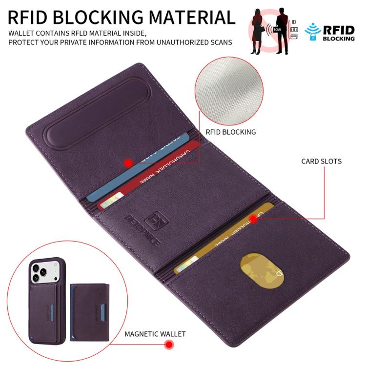 For iPhone 17 Pro BETOPNICE Horizontal Flip Detachable MagSafe Wallet Phone Case(Purple) by BETOPNICE