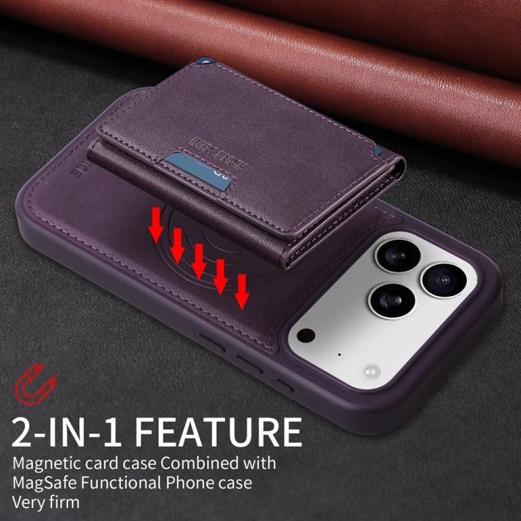 For iPhone 17 Pro BETOPNICE Horizontal Flip Detachable MagSafe Wallet Phone Case(Purple) by BETOPNICE