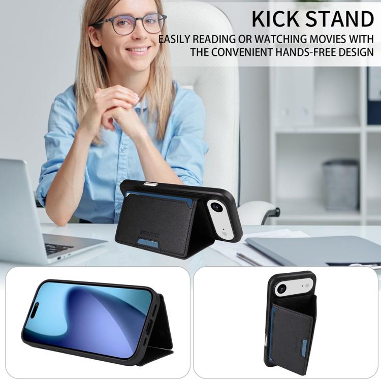 For iPhone Air BETOPNICE Horizontal Flip Detachable MagSafe Wallet Phone Case(Black) by BETOPNICE