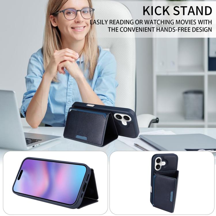 For iPhone 17 BETOPNICE Horizontal Flip Detachable MagSafe Wallet Phone Case(Blue) by BETOPNICE