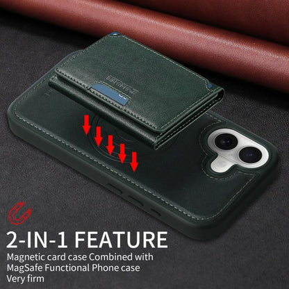 For iPhone 17 BETOPNICE Horizontal Flip Detachable MagSafe Wallet Phone Case(Green) by BETOPNICE
