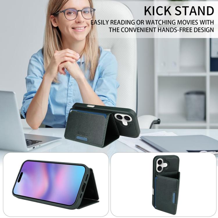 For iPhone 17 BETOPNICE Horizontal Flip Detachable MagSafe Wallet Phone Case(Green) by BETOPNICE