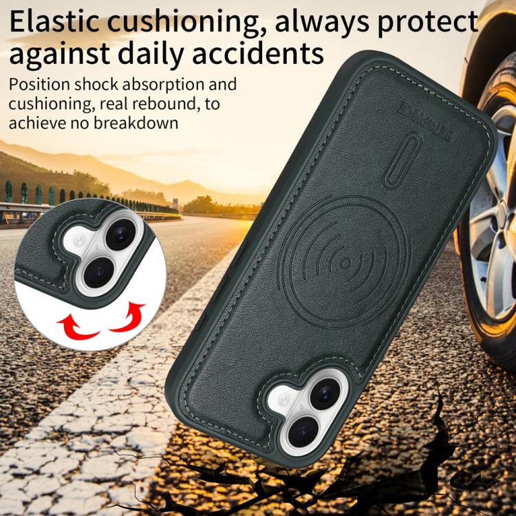 For iPhone 17 BETOPNICE Horizontal Flip Detachable MagSafe Wallet Phone Case(Green) by BETOPNICE