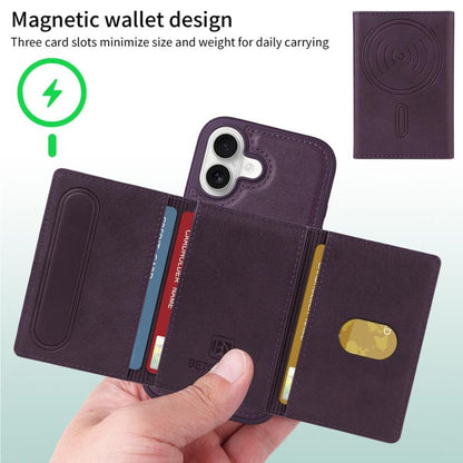 For iPhone 17 BETOPNICE Horizontal Flip Detachable MagSafe Wallet Phone Case(Purple) by BETOPNICE