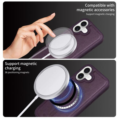 For iPhone 17 BETOPNICE Horizontal Flip Detachable MagSafe Wallet Phone Case(Purple) by BETOPNICE