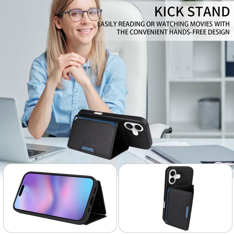 For iPhone 17 BETOPNICE Horizontal Flip Detachable MagSafe Wallet Phone Case(Black) by BETOPNICE