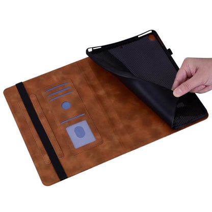 For Samsung Galaxy Tab A7 10.4 2020 Love Hearts Embossed Leather Smart Tablet Case(Brown) by bashfashion