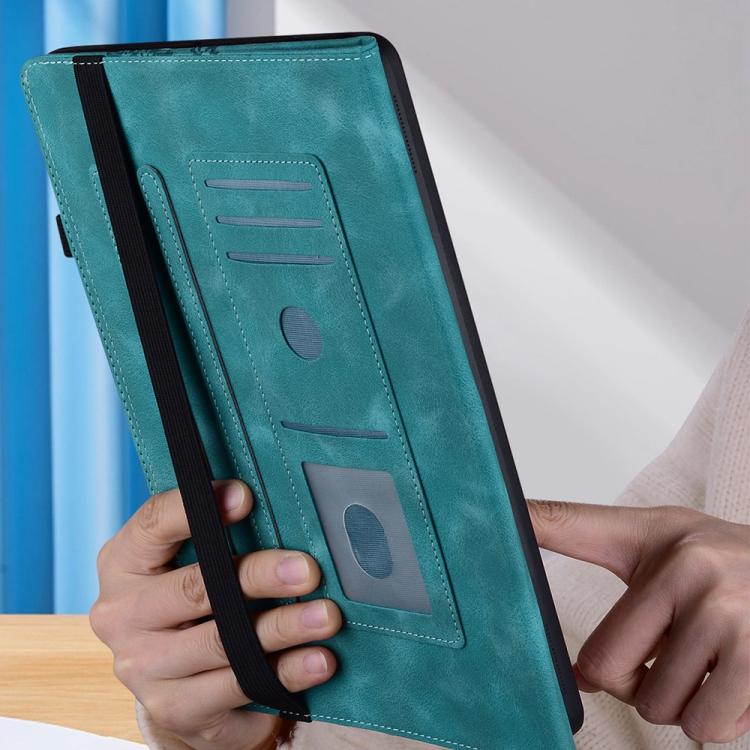 For Samsung Galaxy Tab A7 10.4 2020 Love Hearts Embossed Leather Smart Tablet Case(Green) by bashfashion