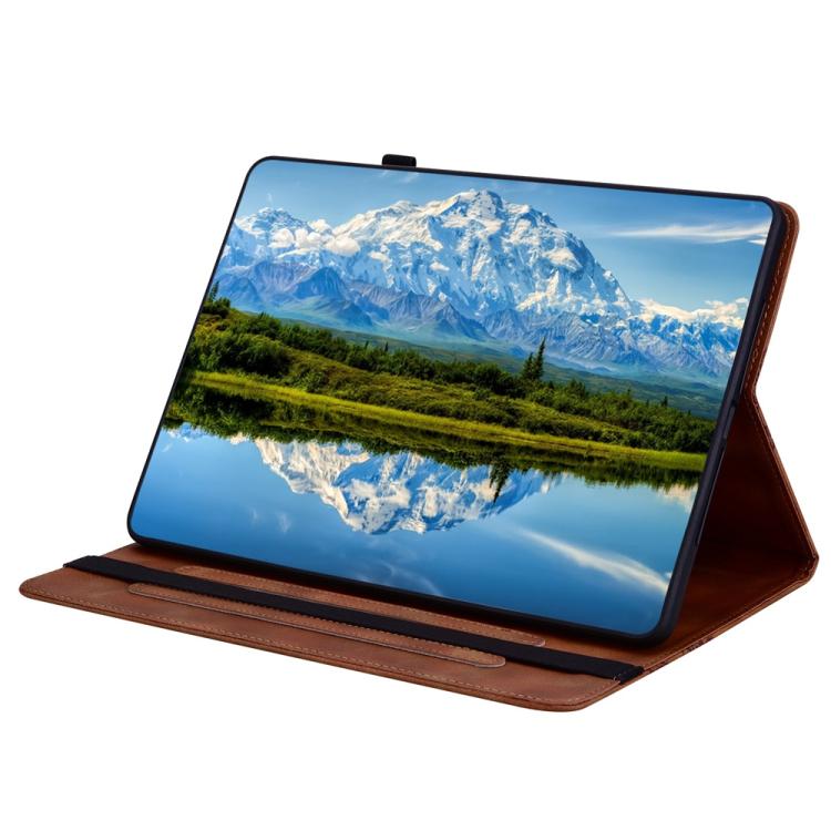 For Samsung Galaxy Tab A8 10.5 2021 Love Hearts Embossed Leather Smart Tablet Case(Brown) by bashfashion