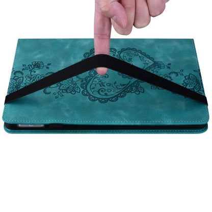 For Samsung Galaxy Tab A8 10.5 2021 Love Hearts Embossed Leather Smart Tablet Case(Green) by bashfashion