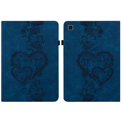 For Samsung Galaxy Tab A 9.7 T550 Love Hearts Embossed Leather Smart Tablet Case(Dark Blue) by bashfashion