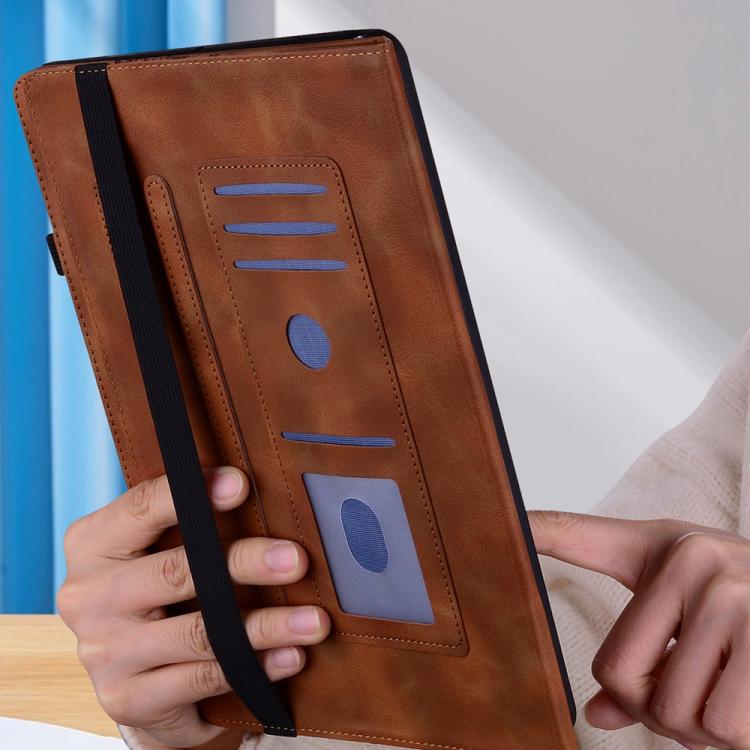 For Samsung Galaxy Tab A 10.1 2019 Love Hearts Embossed Leather Tablet Case(Brown) by bashfashion