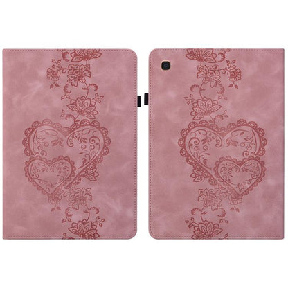 For Samsung Galaxy Tab A 10.1 2019 Love Hearts Embossed Leather Tablet Case(Pink) by bashfashion