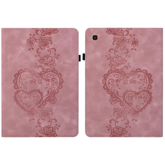 For Samsung Galaxy Tab A 10.1 2019 Love Hearts Embossed Leather Tablet Case(Pink) by bashfashion