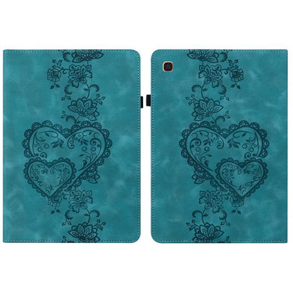 For Samsung Galaxy Tab A 10.1 2019 Love Hearts Embossed Leather Tablet Case(Green) by bashfashion