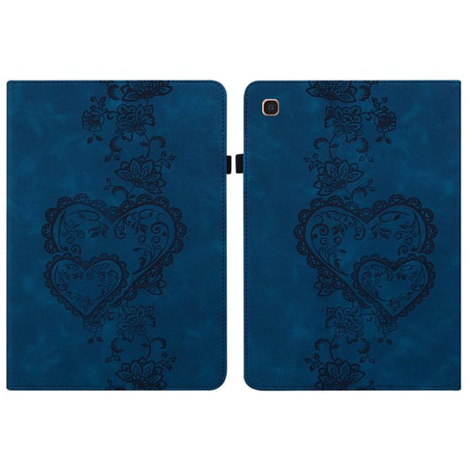 For Samsung Galaxy Tab A 10.1 2019 Love Hearts Embossed Leather Tablet Case(Dark Blue) by bashfashion