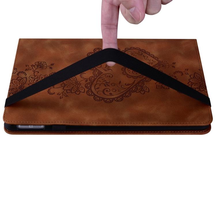 For Samsung Galaxy Tab A7 Lite Love Hearts Embossed Leather Tablet Case(Brown) by bashfashion