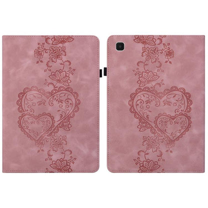 For Samsung Galaxy Tab A7 Lite Love Hearts Embossed Leather Tablet Case(Pink) by bashfashion