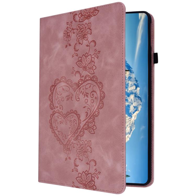 For Samsung Galaxy Tab A7 Lite Love Hearts Embossed Leather Tablet Case(Pink) by bashfashion