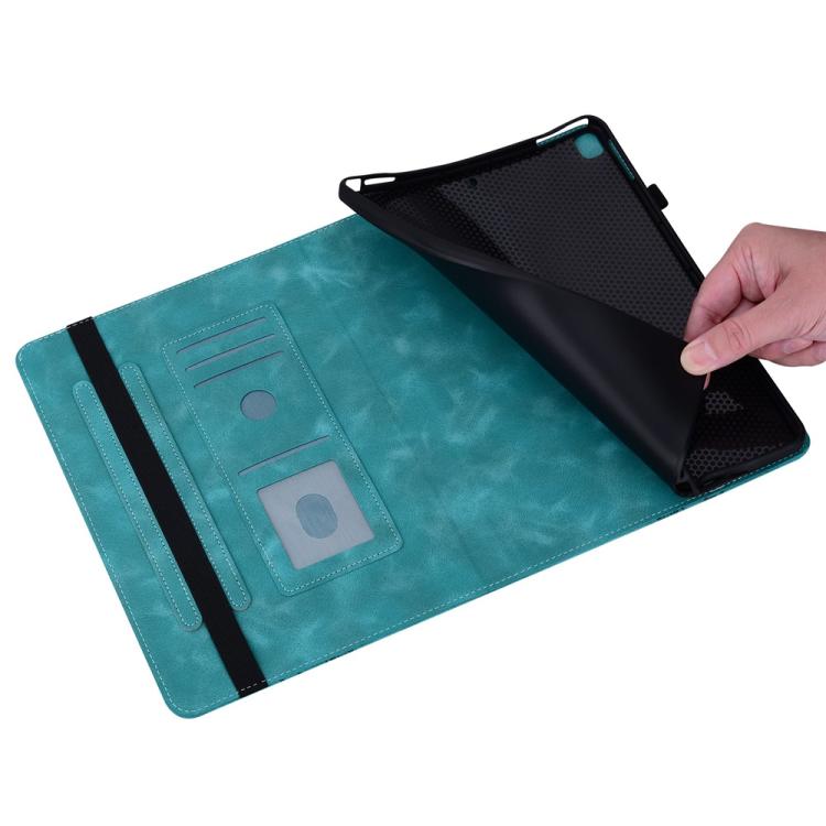 For Samsung Galaxy Tab A7 Lite Love Hearts Embossed Leather Tablet Case(Green) by bashfashion