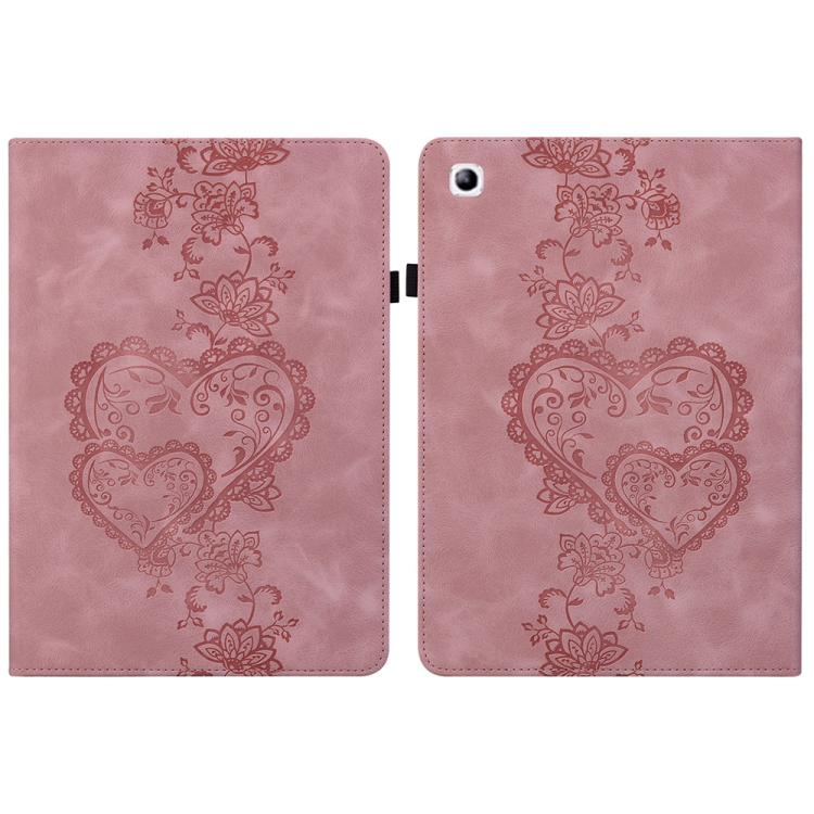 For Samsung Galaxy Tab S2 9.7 Love Hearts Embossed Leather Tablet Case(Pink) by bashfashion