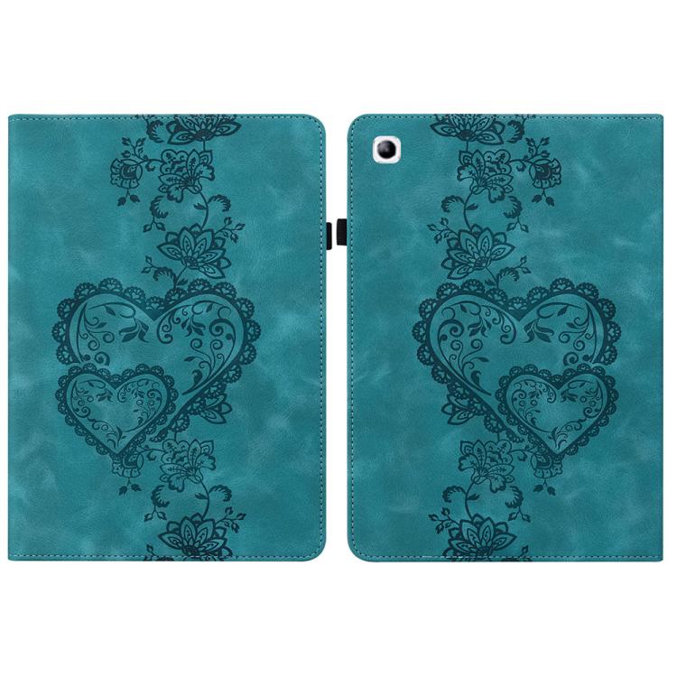 For Samsung Galaxy Tab S2 9.7 Love Hearts Embossed Leather Tablet Case(Green) by bashfashion