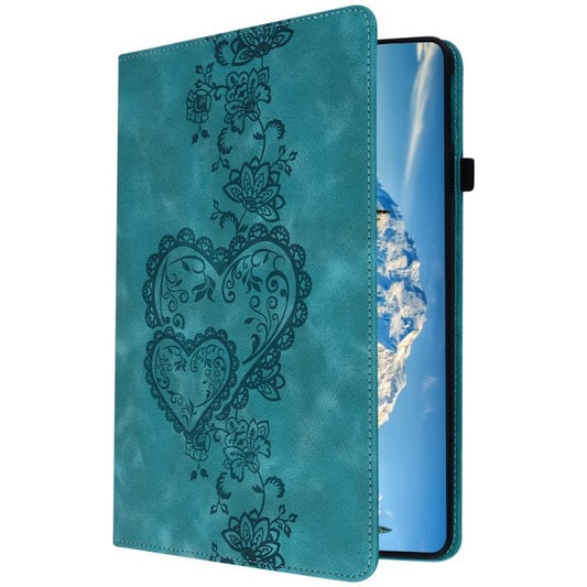 For Samsung Galaxy Tab S2 9.7 Love Hearts Embossed Leather Tablet Case(Green) by bashfashion