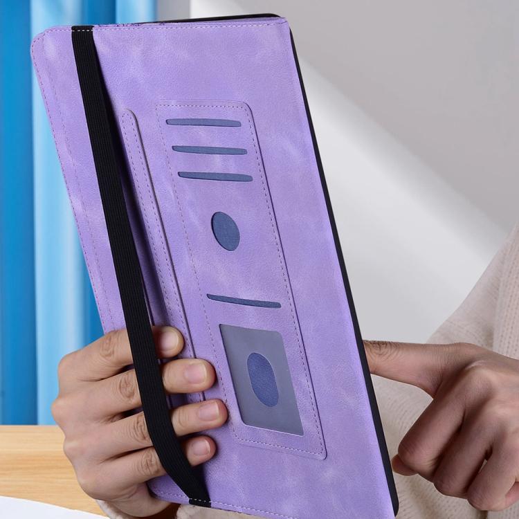 For Samsung Galaxy Tab A 10.1 2016 Love Hearts Embossed Leather Tablet Case(Purple) by bashfashion