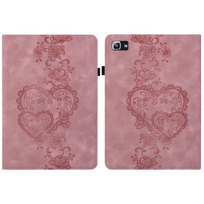For Samsung Galaxy Tab A 10.1 2016 Love Hearts Embossed Leather Tablet Case(Pink) by bashfashion